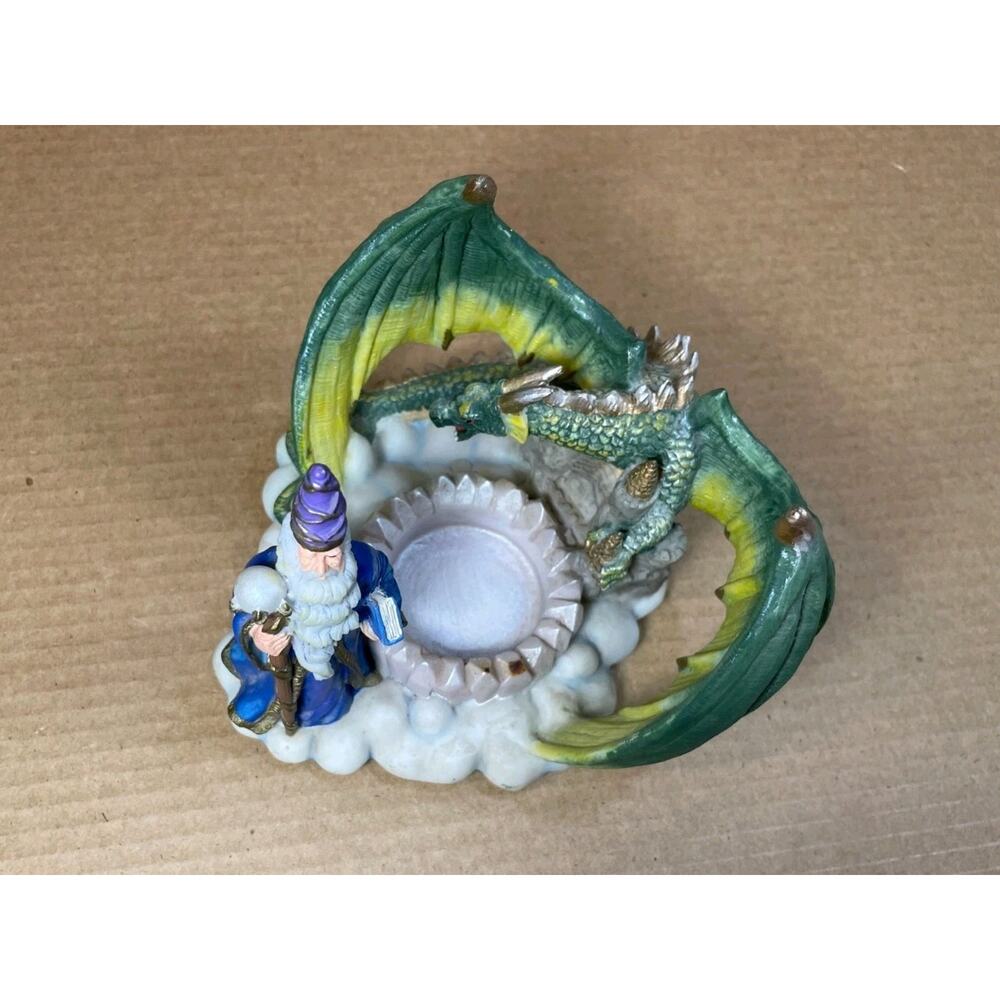 Dragon with Wizard candle holder